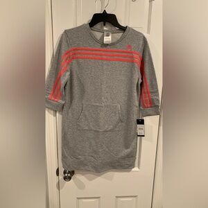 Adidas Kids Gray and Pink Long Sleeve Top Size XL(16)